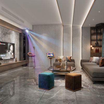 现代家庭式KTV影音室