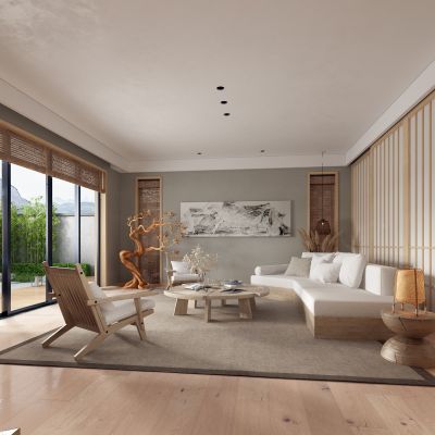 新中式客厅 实木沙发