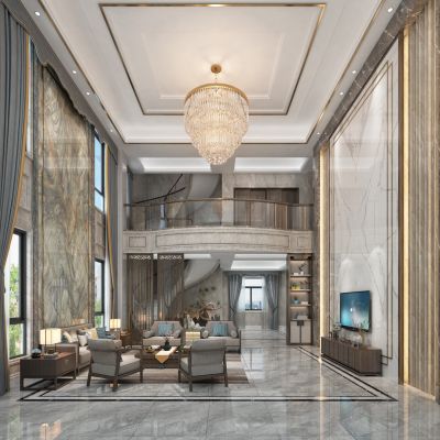 新中式复式客厅