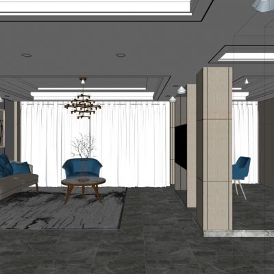 现代客厅，餐厅