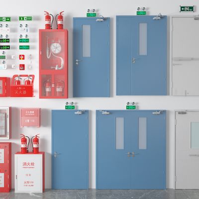 现代消防栓 灭火器 消防通道
