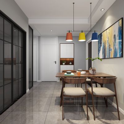 客餐厅夜景效果图