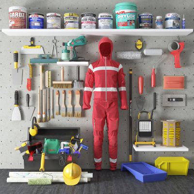 现代装修 油漆 五金 油漆 刷 刮刀 安全帽 墙漆 电钻