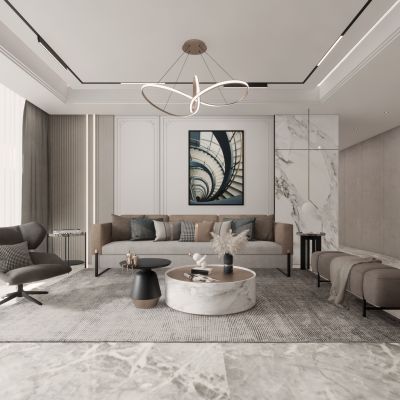 现代风格的客厅