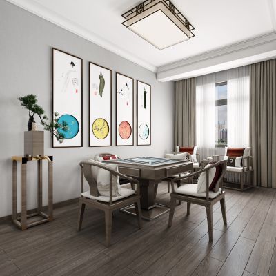 新中式麻将室，麻将室，茶室，