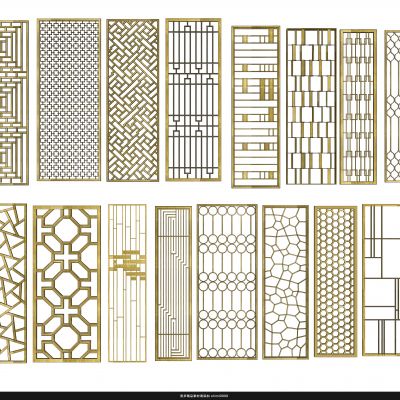 现代金属隔断屏风组合