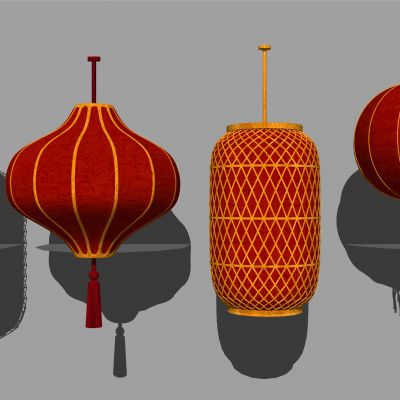 红灯笼吊灯组合