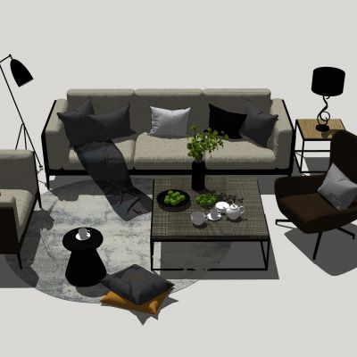 组合沙发SU模型