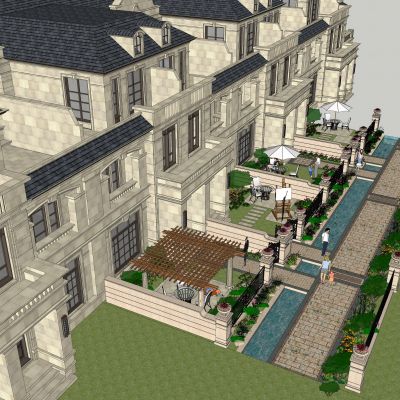 别墅区入户模型