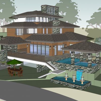 中式草原风格山地别墅