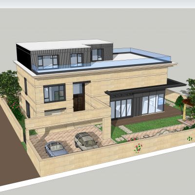 欧式建筑外观园林景观