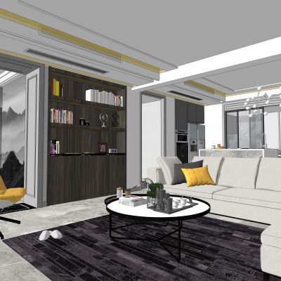 现代北欧整体家装SU模型