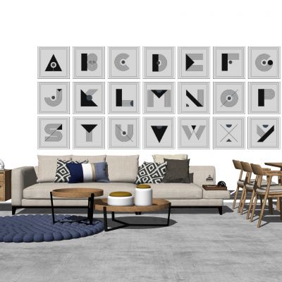 沙发餐桌电视柜挂画