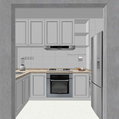 简欧厨房SU模型