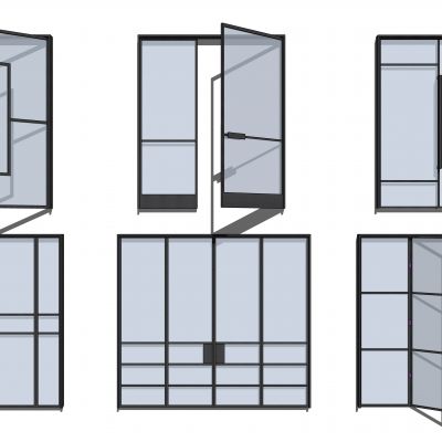 现代玻璃门商场推拉门