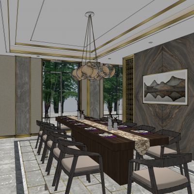 中式别墅整体模型