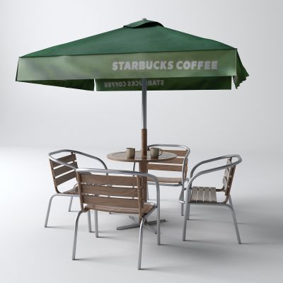 工业风户外桌 太阳伞