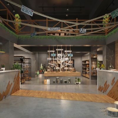 工业风书店店面