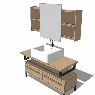 洗漱台su模型