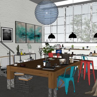 loft现代工作室_画室简版阴天