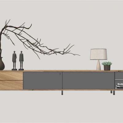 北欧电视柜SU模型