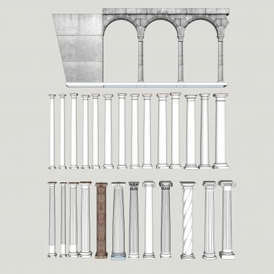 高精度石膏柱罗马柱组合
