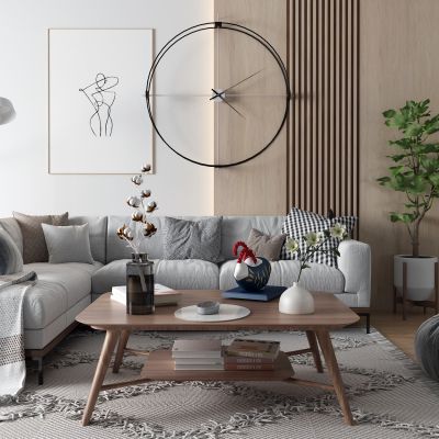 北欧转角沙发 盆栽