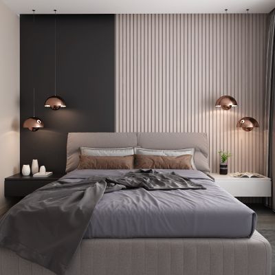 现代高级灰卧室
