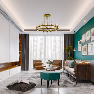 北欧现代简约轻奢风格客厅