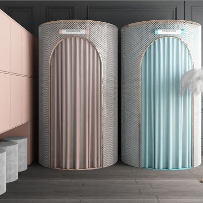 北欧试衣间 换衣间 储物柜