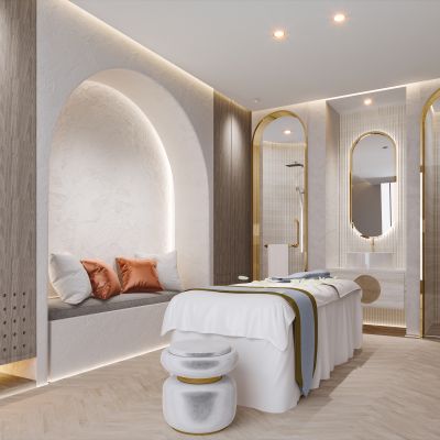 现代简约北欧轻奢风格美容院包厢