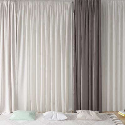 北欧窗帘 纱帘 抱枕 地毯 盆栽