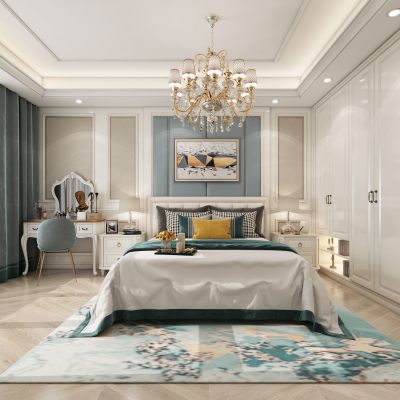 简欧卧室，卧室，