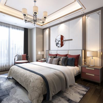 新中式卧室+卫生间