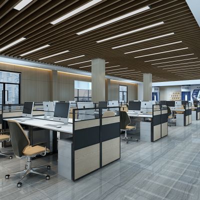 工业风办公区 文员办公区 办公座椅组合 休闲沙发组合 