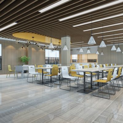 工业风员工餐厅 员工食堂 快餐店 