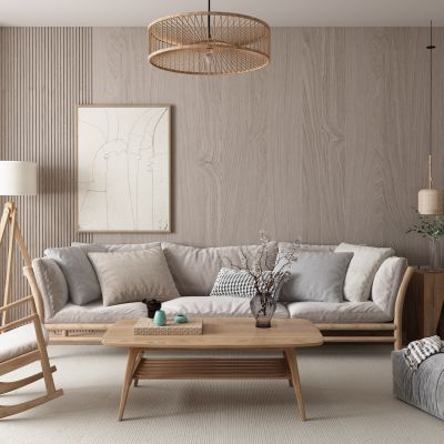 北欧沙发 茶几 落地灯 挂画