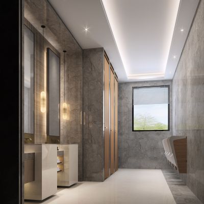 卫生间，公共卫生间，新中式