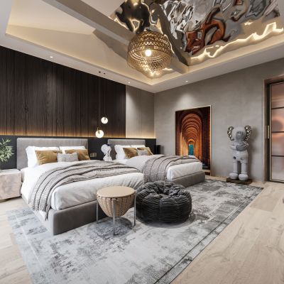 现代民宿卧室卫生间