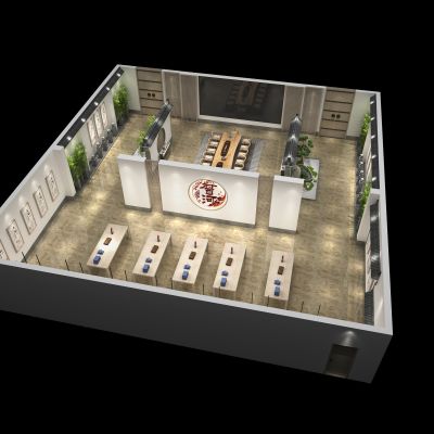 新中式茶馆鸟瞰