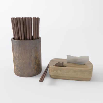 现代纸巾盒 筷子