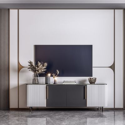 新中式轻奢电视柜电视背景