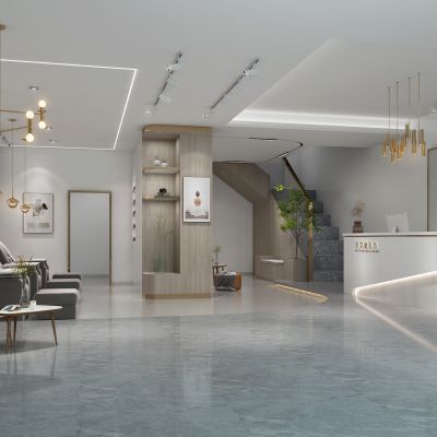 现代轻奢店面美容美甲前台