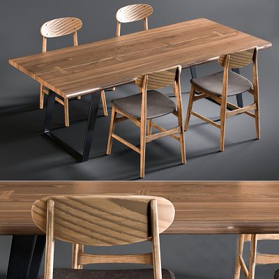 北欧原木餐桌