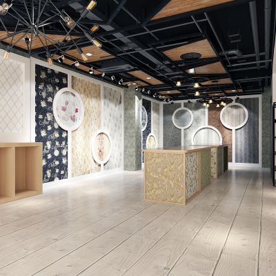 现代壁纸专卖店3D模型
