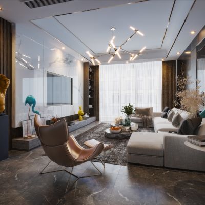 现代北欧风格轻奢客厅