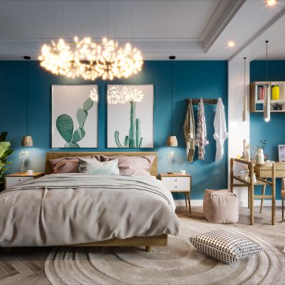 现代北欧风格轻奢卧室