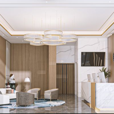 现代酒店大堂前台