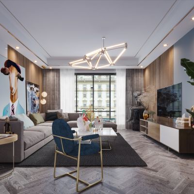 现代北欧轻奢客厅