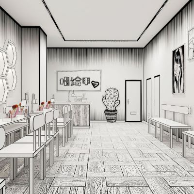 二次元漫画风美甲店